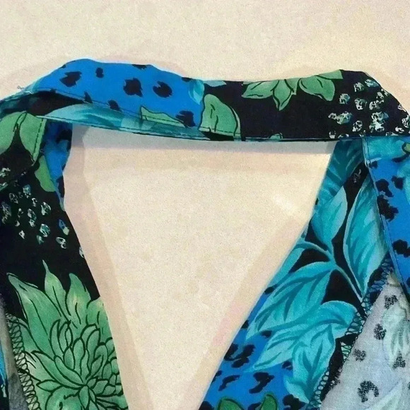 Croft & Barrow Maxi Dress. Sleeveless. Button down. Green & Blue Floral . 14P - Picture 7 of 11